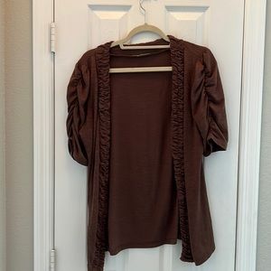 Brown 3/4 Sleeve Cardigan